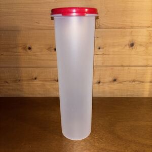 Tupperware Modular Mates Spagetti Container Clear/Red Cover Insert 1607H-1661-1